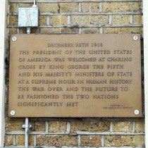 A plaque next to the ticket machines serves as the only reminder of 1918’s historic day